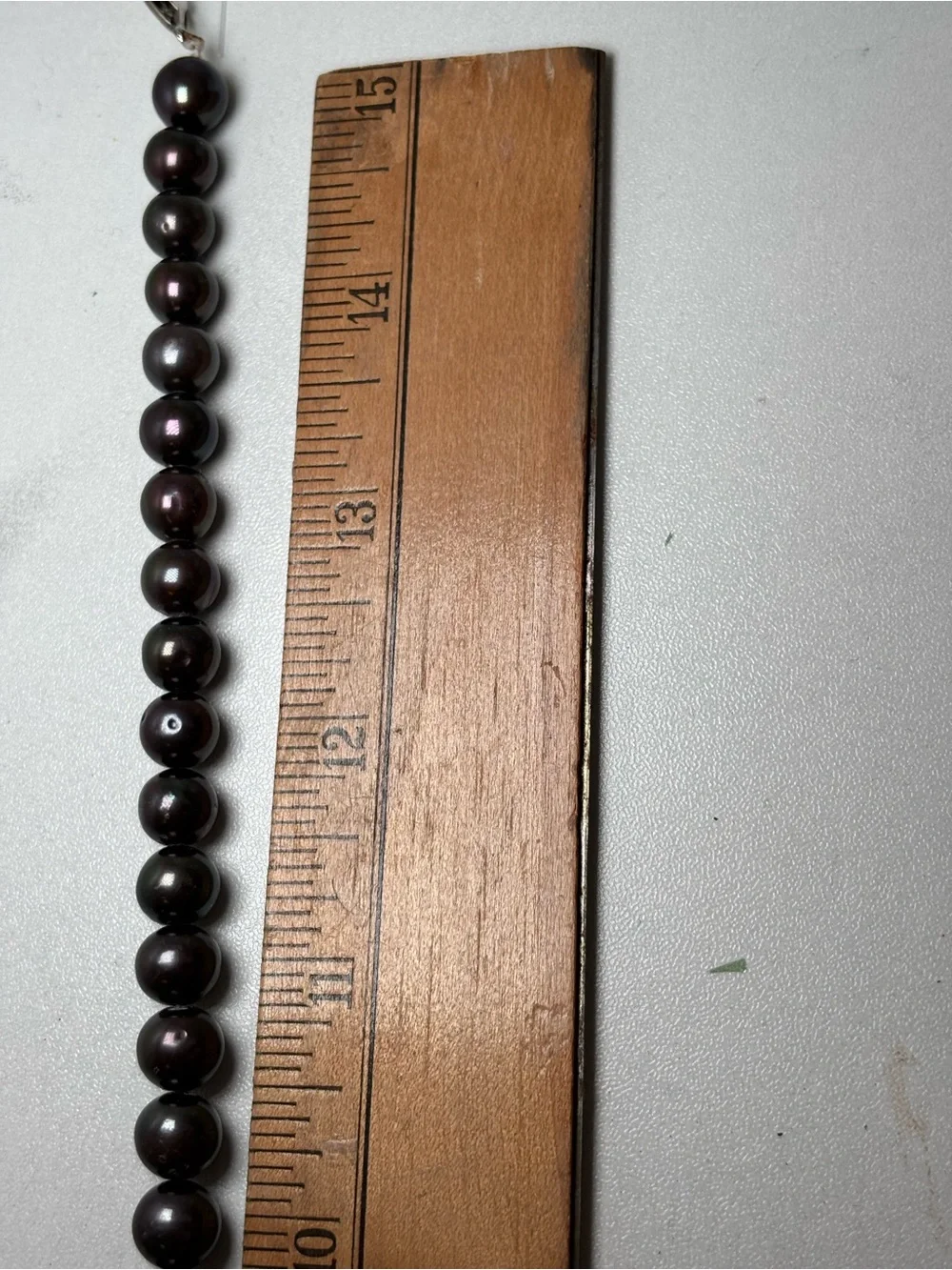 TahitiaBlack Pearl Strand Necklace Hand Knotted Iridescent Filigree Clasp